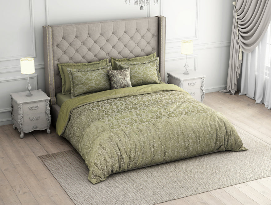 Floral Angora - Beige 100% Cotton Shell Bed In A Bag - Toujours By Spaces