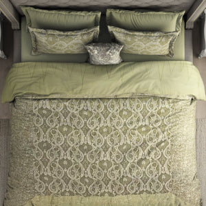 Floral Angora - Beige 100% Cotton Shell Bed In A Bag - Toujours By Spaces