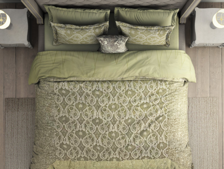 Floral Angora - Beige 100% Cotton Shell Bed In A Bag - Toujours By Spaces
