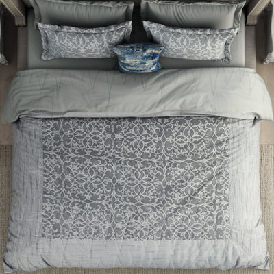 Floral Nimbus Cloud - Light Grey 100% Cotton Shell Bed In A Bag - Toujours By Spaces