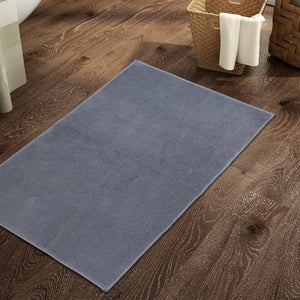 Anti Skid Gunmental Grey Drylon Small Bath Mat - Raang By Welspun