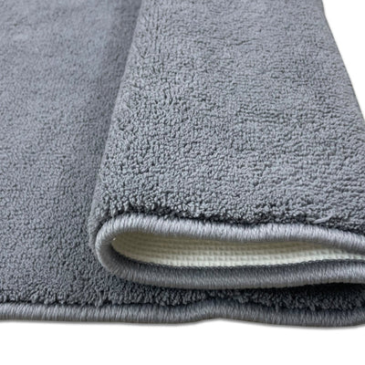 Anti Skid Gunmental Grey Drylon Small Bath Mat - Raang By Welspun