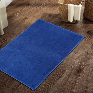Anti Skid Navy Blue Drylon Large Bath Mat - Raang By Welspun