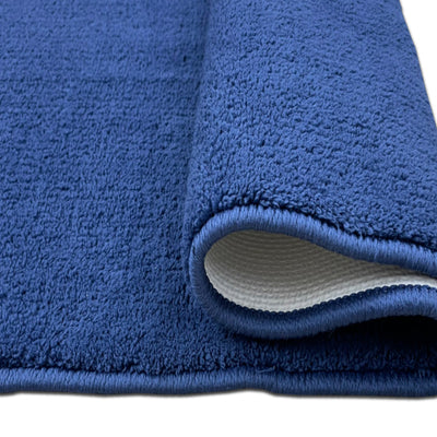 Anti Skid Navy Blue Drylon Large Bath Mat - Raang By Welspun