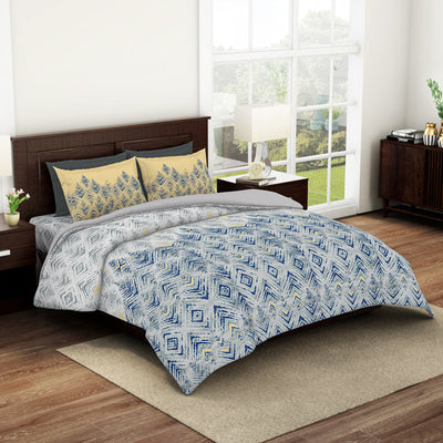 Spaces Geostance 100% Cotton Shell Bed In A Bag-Flint Grey
