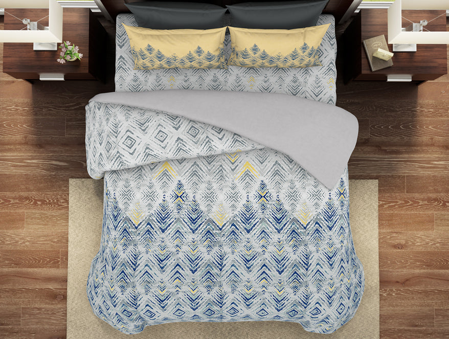 Spaces Geostance 100% Cotton Shell Bed In A Bag-Flint Grey