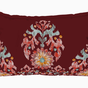Geometric Red Dahlia 100% Cotton Queen Fitted Sheet - Geostance By Spaces