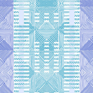 Geometric Nile Blue - Aqua 100% Cotton Shell Double Quilt / AC Comforter - Geostance By Spaces