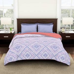 Geometric Cosmic Sky - Light Violet 100% Cotton Shell Double Quilt / AC Comforter - Geostance By Spaces