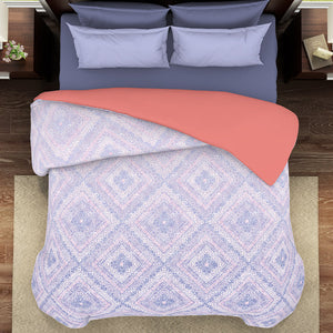 Geometric Cosmic Sky - Light Violet 100% Cotton Shell Double Quilt / AC Comforter - Geostance By Spaces