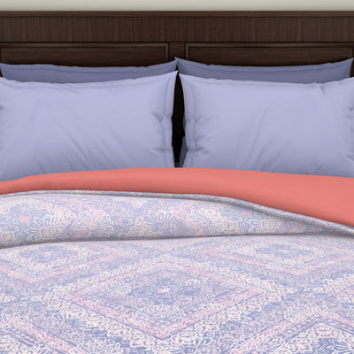 Geometric Cosmic Sky - Light Violet 100% Cotton Shell Double Quilt / AC Comforter - Geostance By Spaces
