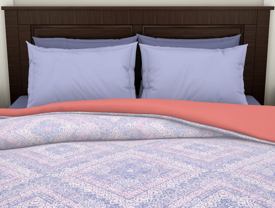 Geometric Cosmic Sky - Light Violet 100% Cotton Shell Double Quilt / AC Comforter - Geostance By Spaces