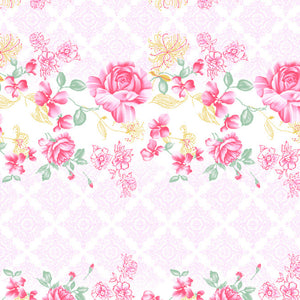 Floral Strawberry - Light Pink 100% Cotton King Fitted Sheet - Atrium Kitting By Spaces