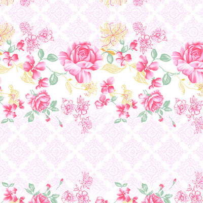 Floral Strawberry - Light Pink 100% Cotton King Fitted Sheet - Atrium Kitting By Spaces