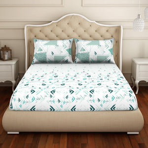 Geometric Tibetan Stone Geometric King Size Bedsheet - Anti Bacterial By Welspun