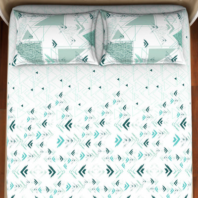Geometric Tibetan Stone Geometric King Size Bedsheet - Anti Bacterial By Welspun