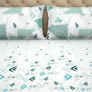 Geometric Tibetan Stone Geometric King Size Bedsheet - Anti Bacterial By Welspun