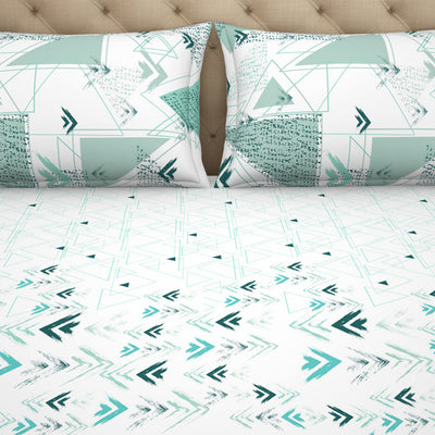 Geometric Tibetan Stone Geometric King Size Bedsheet - Anti Bacterial By Welspun