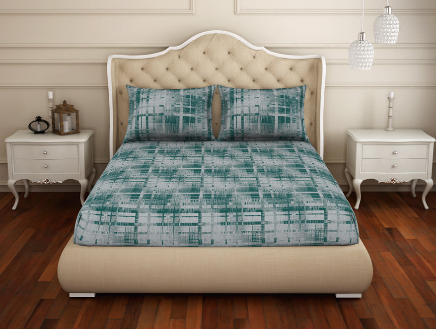 Welspun Anti Bacterial 100% Cotton Double Bedsheet-Everglade