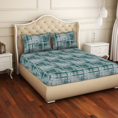 Welspun Anti Bacterial 100% Cotton Double Bedsheet-Everglade