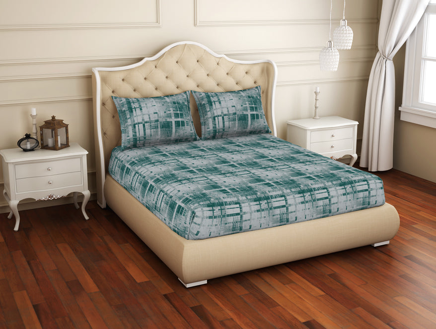 Welspun Anti Bacterial 100% Cotton Double Bedsheet-Everglade