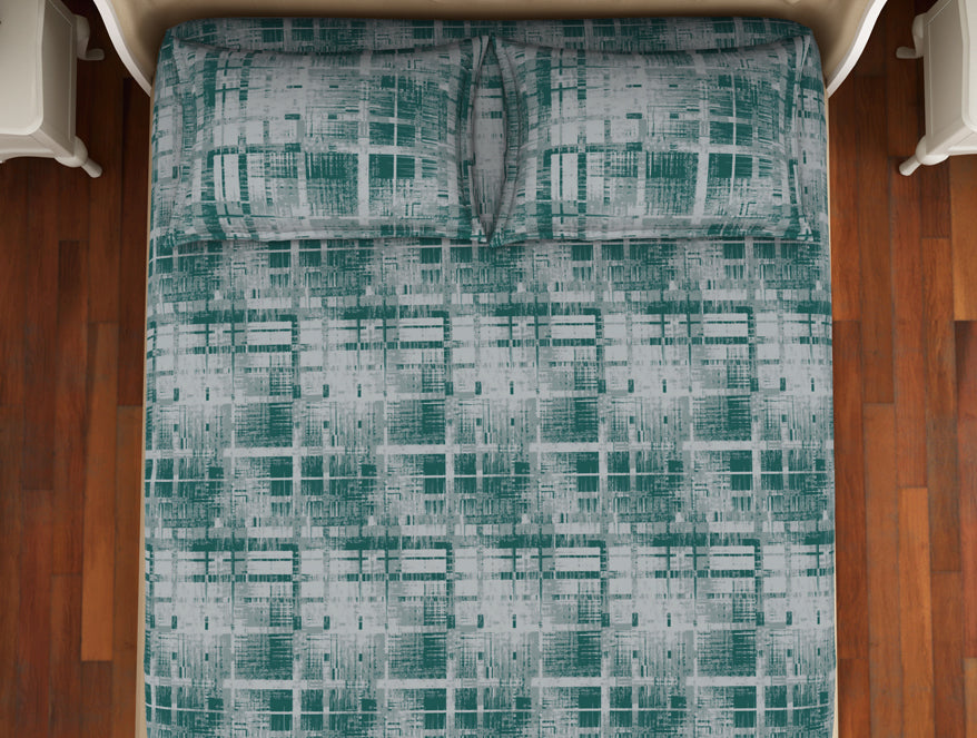 Welspun Anti Bacterial 100% Cotton Double Bedsheet-Everglade