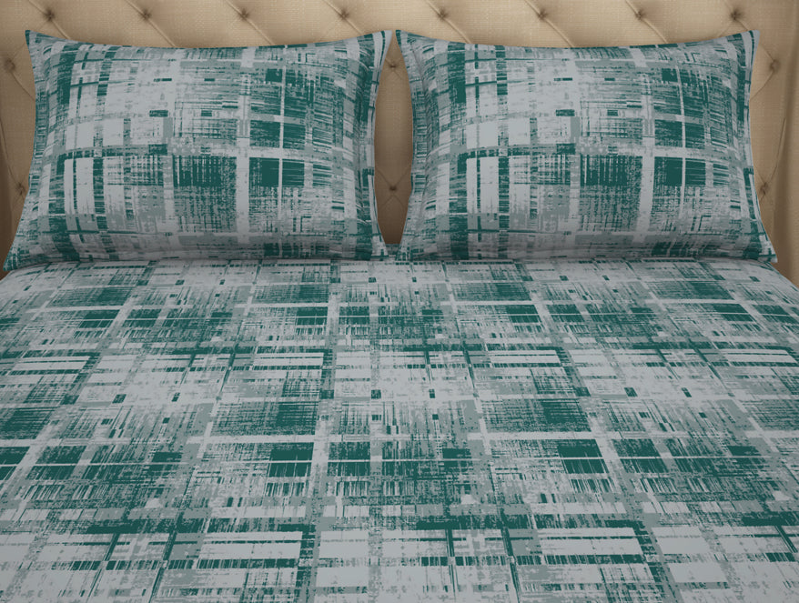 Welspun Anti Bacterial 100% Cotton Double Bedsheet-Everglade