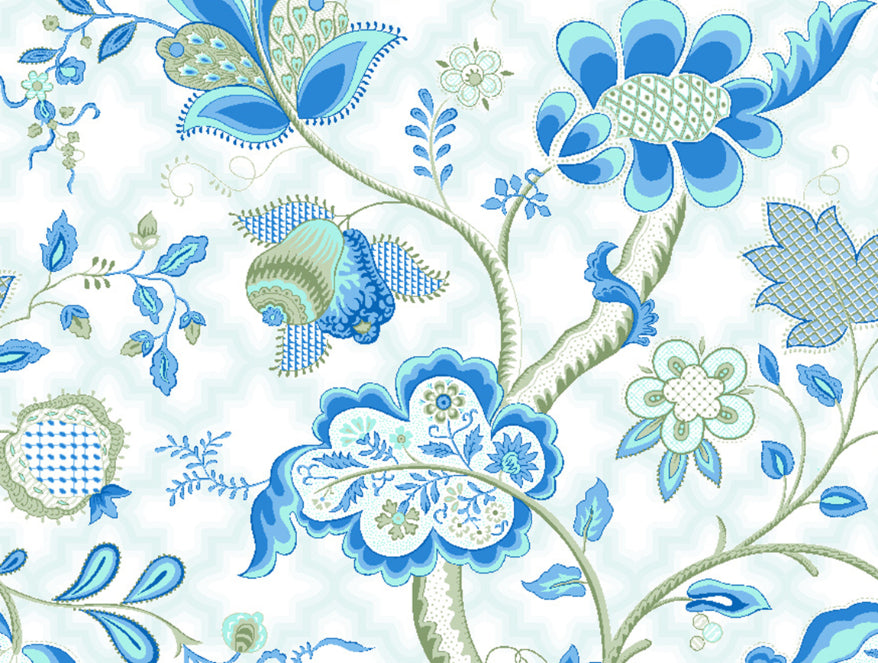 Floral Blue 100% Cotton Shell Double Quilt / AC Comforter - Atrium By Spaces