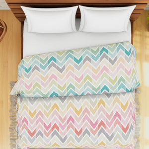 Floral Blue 100% Cotton Shell Double Quilt / AC Comforter - Atrium By Spaces