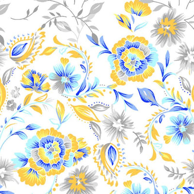 Floral Blue 100% Cotton Shell Double Quilt / AC Comforter - Atrium By Spaces