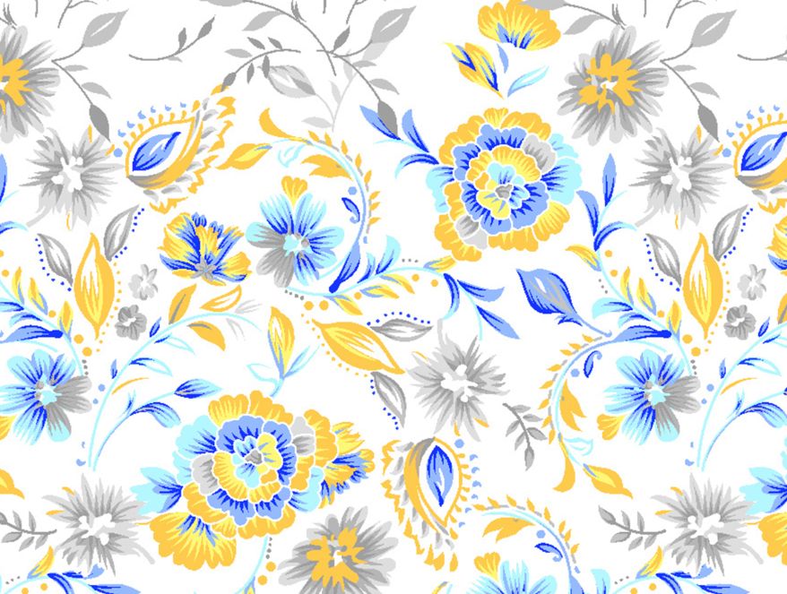 Floral Blue 100% Cotton Shell Double Quilt / AC Comforter - Atrium By Spaces