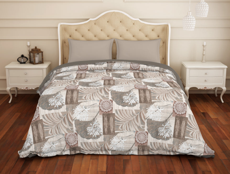 Floral Blue 100% Cotton Shell Double Quilt / AC Comforter - Atrium By Spaces