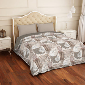 Floral Blue 100% Cotton Shell Double Quilt / AC Comforter - Atrium By Spaces