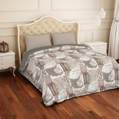 Floral Blue 100% Cotton Shell Double Quilt / AC Comforter - Atrium By Spaces