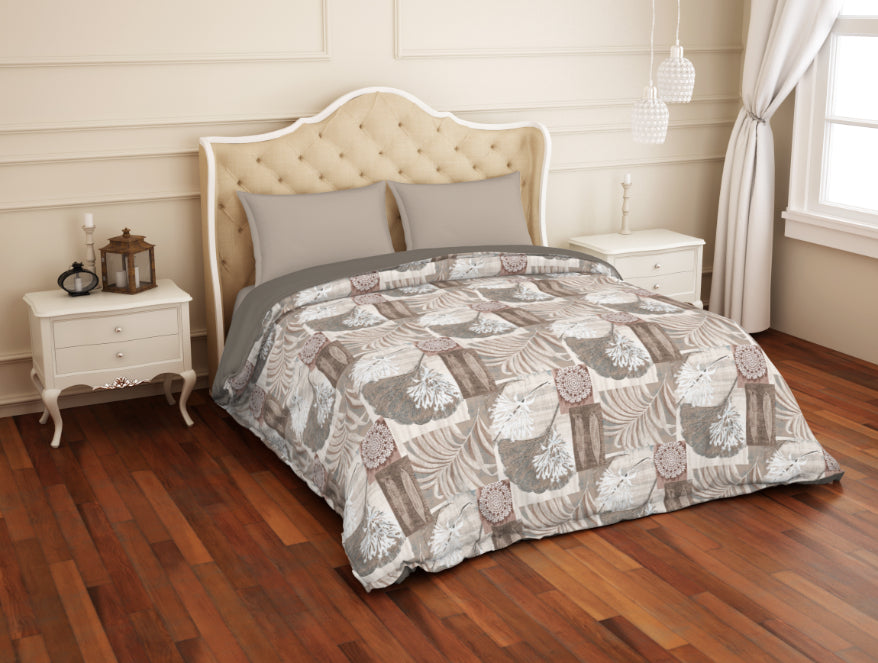 Floral Blue 100% Cotton Shell Double Quilt / AC Comforter - Atrium By Spaces