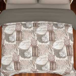 Floral Blue 100% Cotton Shell Double Quilt / AC Comforter - Atrium By Spaces