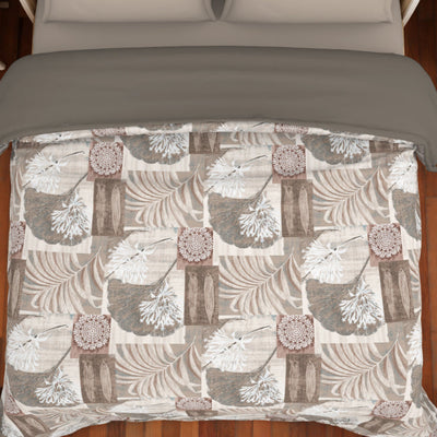 Floral Blue 100% Cotton Shell Double Quilt / AC Comforter - Atrium By Spaces