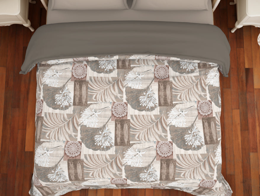 Floral Blue 100% Cotton Shell Double Quilt / AC Comforter - Atrium By Spaces
