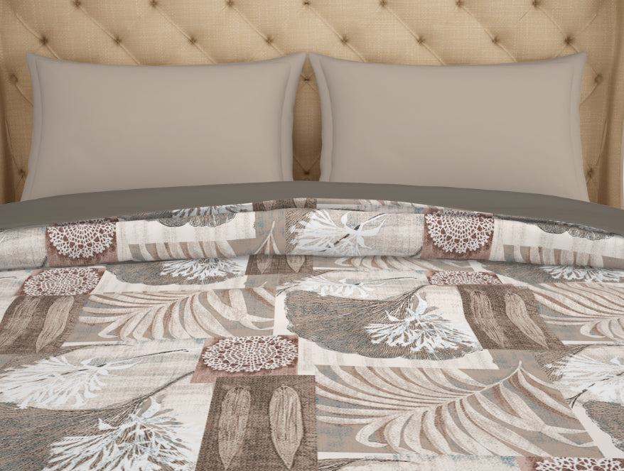 Floral Blue 100% Cotton Shell Double Quilt / AC Comforter - Atrium By Spaces