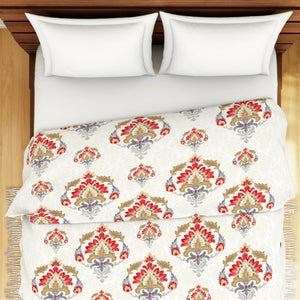 Floral Blue 100% Cotton Shell Double Quilt / AC Comforter - Atrium By Spaces