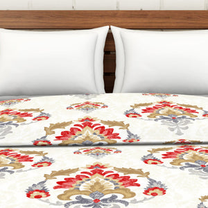 Floral Blue 100% Cotton Shell Double Quilt / AC Comforter - Atrium By Spaces
