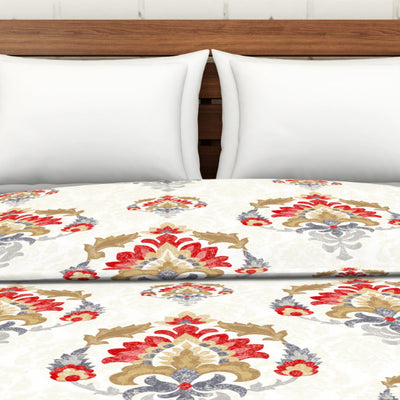 Floral Blue 100% Cotton Shell Double Quilt / AC Comforter - Atrium By Spaces