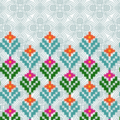 Floral Teal - Blue 100% Cotton Shell Double Quilt / AC Comforter - Atrium Plus By Spaces
