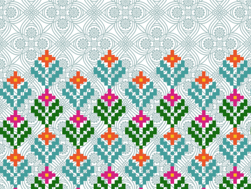 Floral Teal - Blue 100% Cotton Shell Double Quilt / AC Comforter - Atrium Plus By Spaces