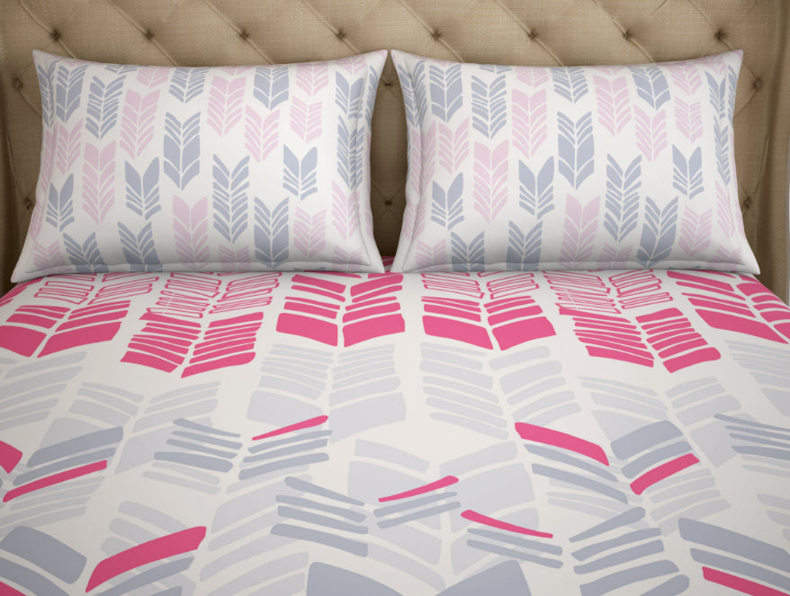 Geometric Pink 100% Cotton King Fitted Sheet - Atrium Plus Ecom By Spaces