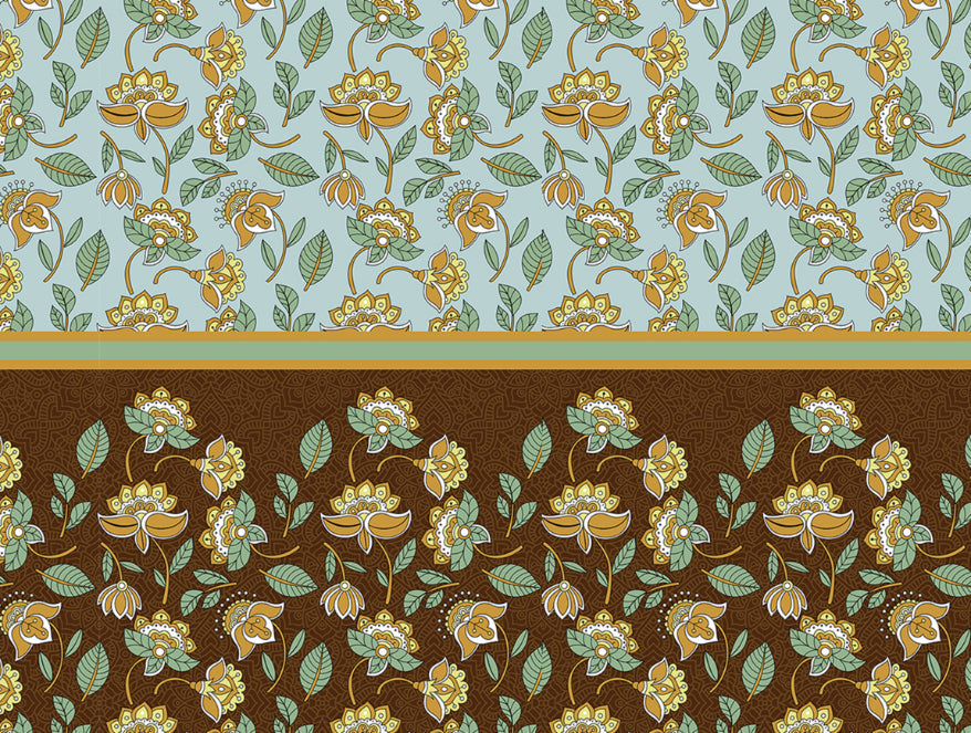 Floral Sea Green - Green 100% Cotton King Size Bedsheet - Atrium Plus Ecom By Spaces