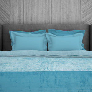 Stripe-Solid Light Blue Blanket Mink - Eden By Spaces