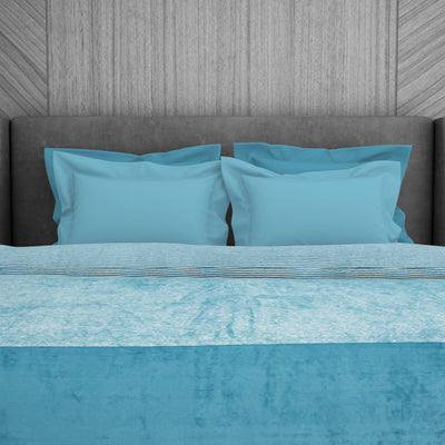 Stripe-Solid Light Blue Blanket Mink - Eden By Spaces
