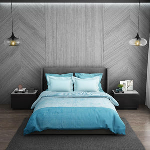 Stripe-Solid Light Blue Blanket Mink - Eden By Spaces