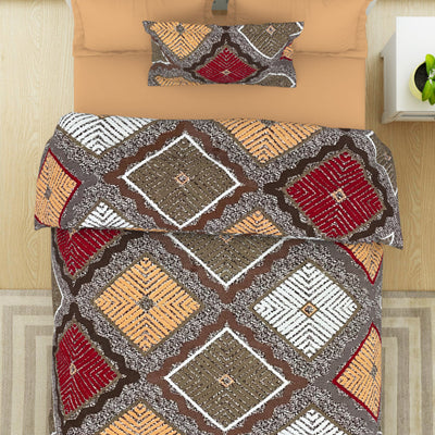 Red-Brown Microfiber Single Bedsheet - Shimmer By Welspun